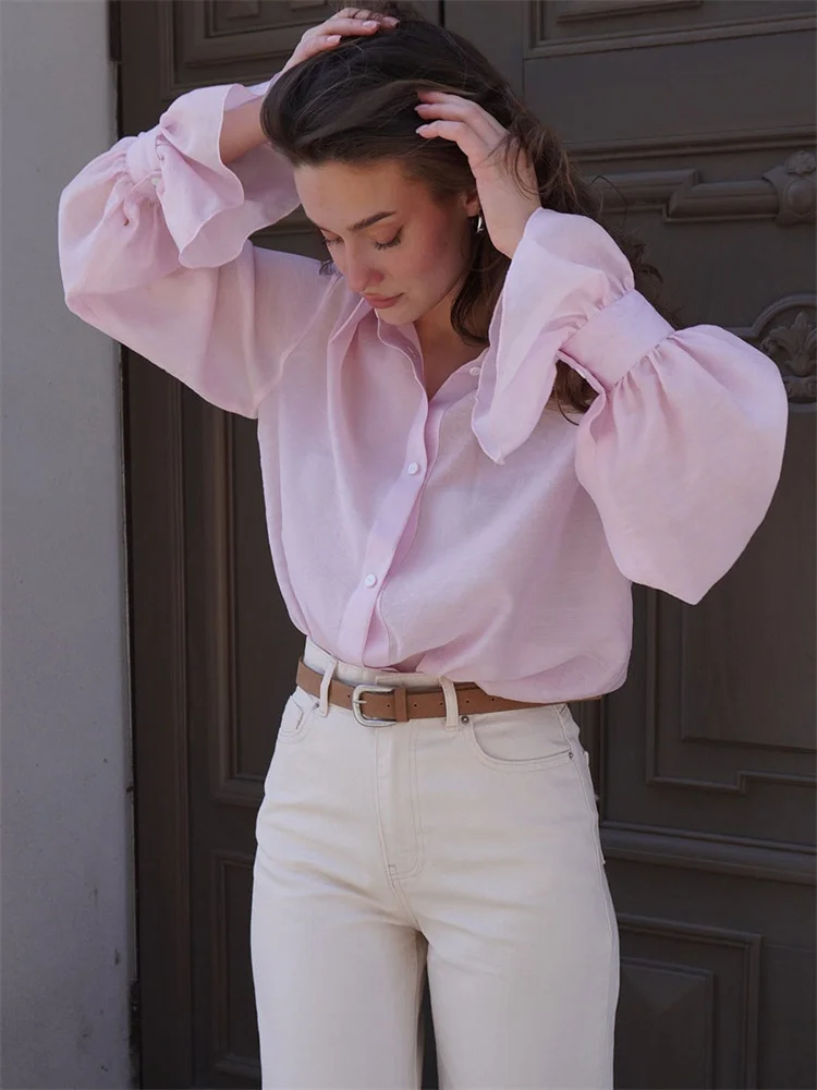 

Tossy Casual Lapel Summer Shirts Top Female Long Sleeve Patchwork Commute Solid Slim See-Through Blouse Women's Elegant Shirts