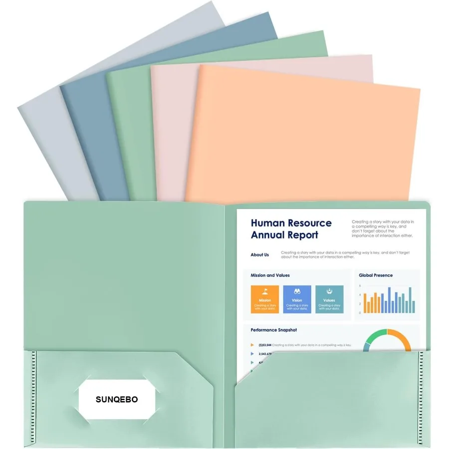 

5 упаковок папок с горшками Сверхмощная 2-горшечная папка Объемные пластиковые папки с горшками подходят для папок с файлами размера Letter Снова в школу