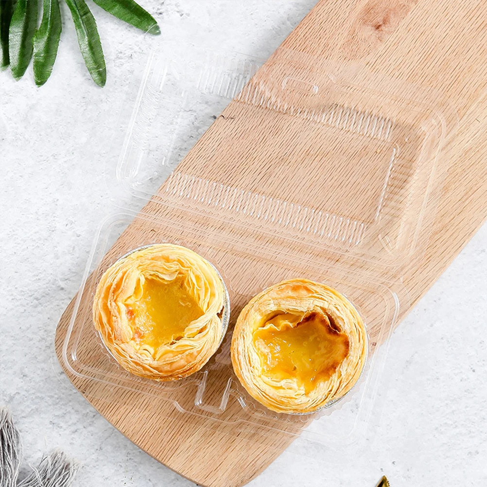 

100 шт. противень для яичных пирогов, 2 сетки, прозрачные коробки для упаковки пищевых продуктов, герметичная коробка для хранения выпечки для тортов, печенья, домашнего ресторана