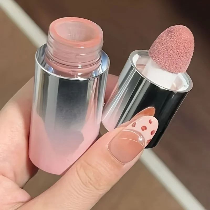 Blush liquido in stick, con punta in spugna, adatto per labbra e guance, correzione del colore impermeabile e duraturo