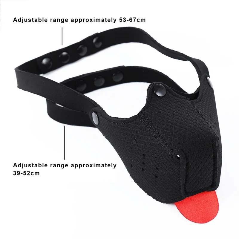 Puppy Play Dog Cosplay Mask Hood Half Face Bondage Muzzle Mask with Tongue Dog Slave Cosplay Headgear Party Accessories