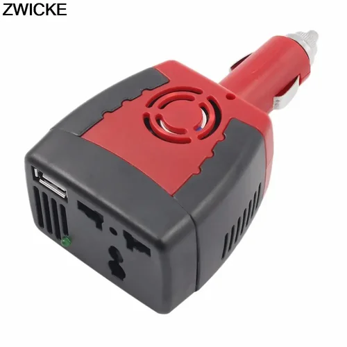 Imagen 2 del producto Salida de 220 V CA, inversor de corriente para automóvil de 150 W y voltaje de entrada de 12 V CC con puerto de cargador USB de 0,5 A, accesorios electrónicos para inversor de coche