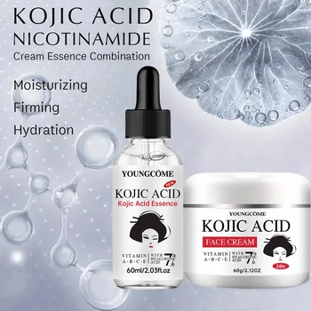 YOUNGCOME Kojic Acid Serum &Cream Bundle - Brightening Set for Dark Spots, Acne Scars,…