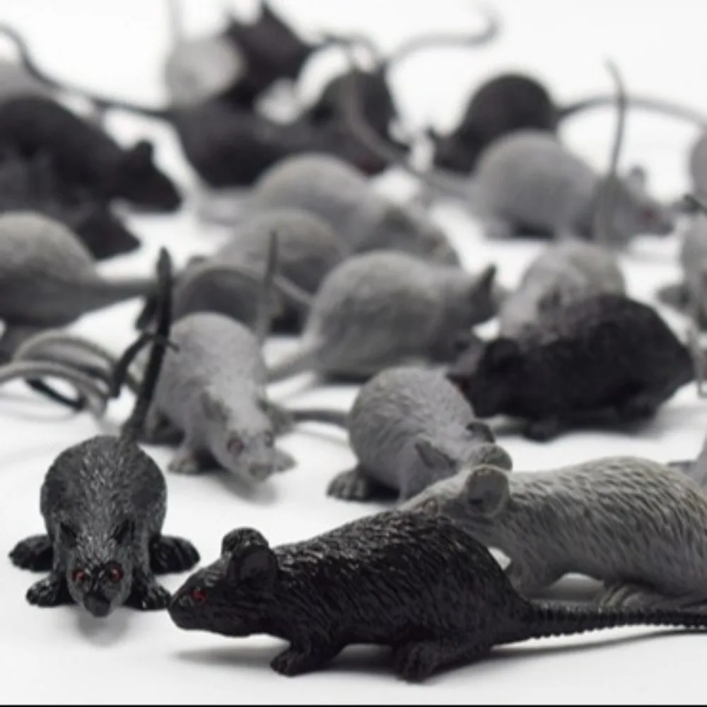10pcs Hallowen Party Decor Fake Rat Mini Black Grey Mouse Model Festival Gift Funny Kids Toy Trick Prank Prop