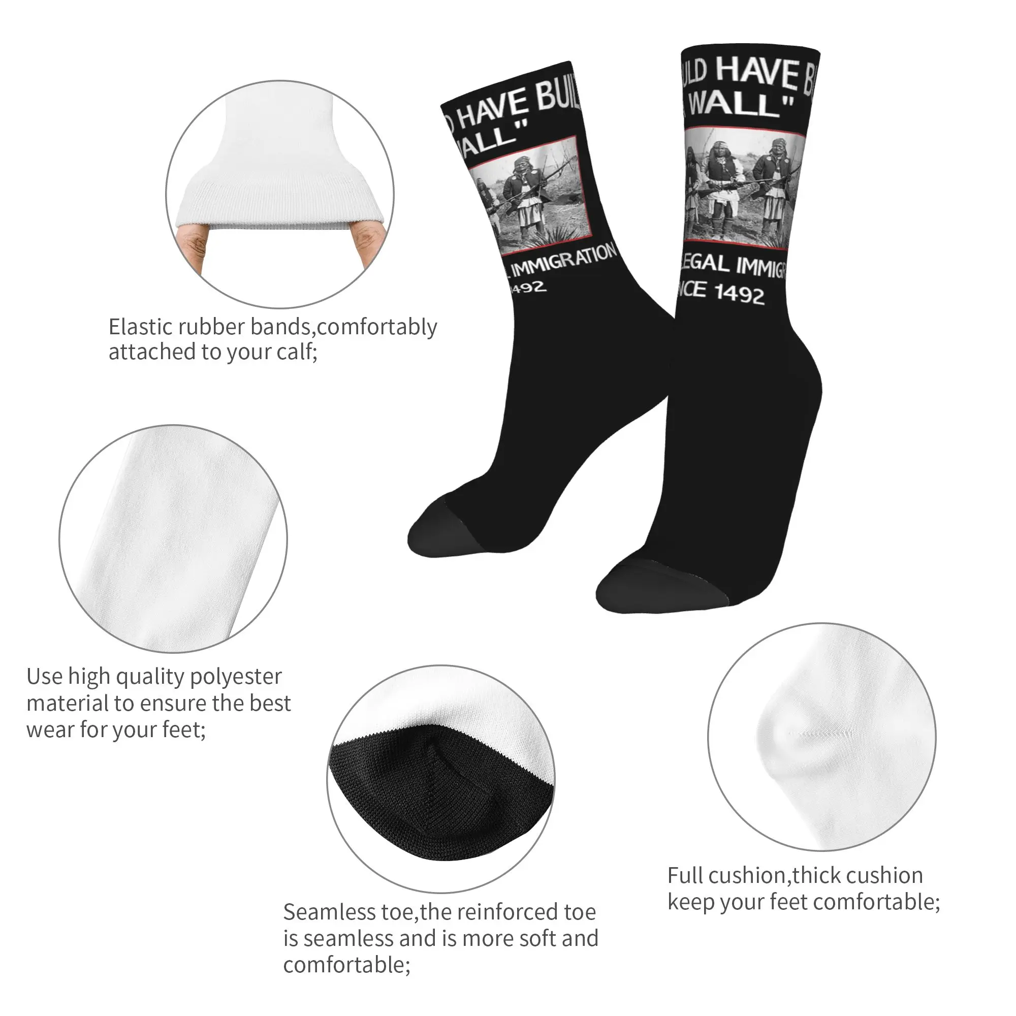 The Original Homeland Security Socks Men's Women's Polyester Funny Socks Spring Summer Autumn Winter Middle Tube Socks Gift