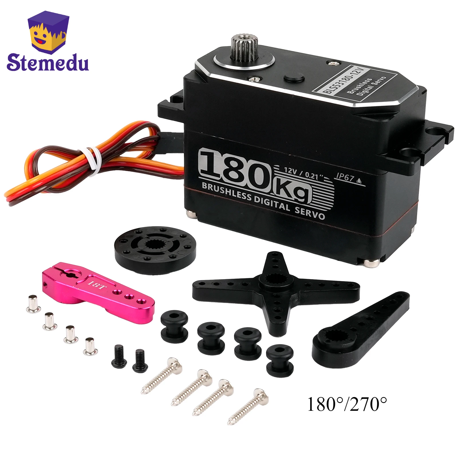 180kg servo motor digital todo em metal 12v bls53180 ângulo sem escova controlado para 1/5 redcat hpi baja 5b ss rc carro SAVOX-0236