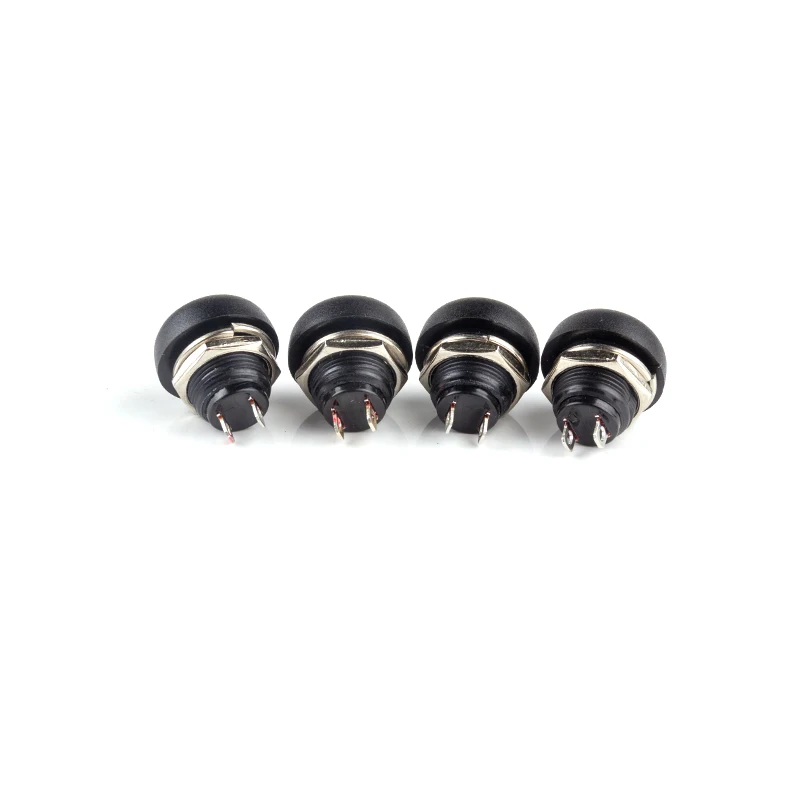 6Pcs PBS-33B push button switch 12MM small waterproof self-reset switch Round power lock-free reset switch spherical