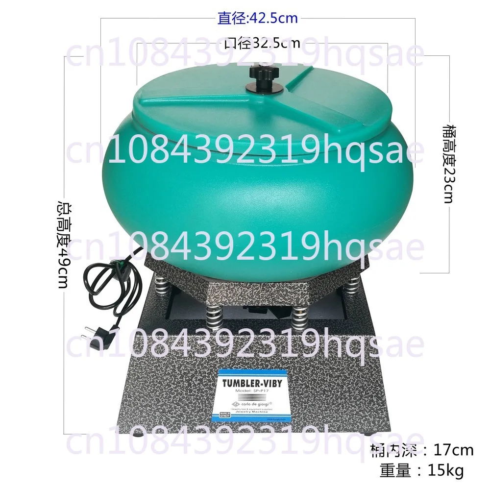 17-Inch Large Shock Barrel Polishing Machine Vibratory Polishing Machine Jade Emerald Metal Edge Burr Cleaning Surface Stains