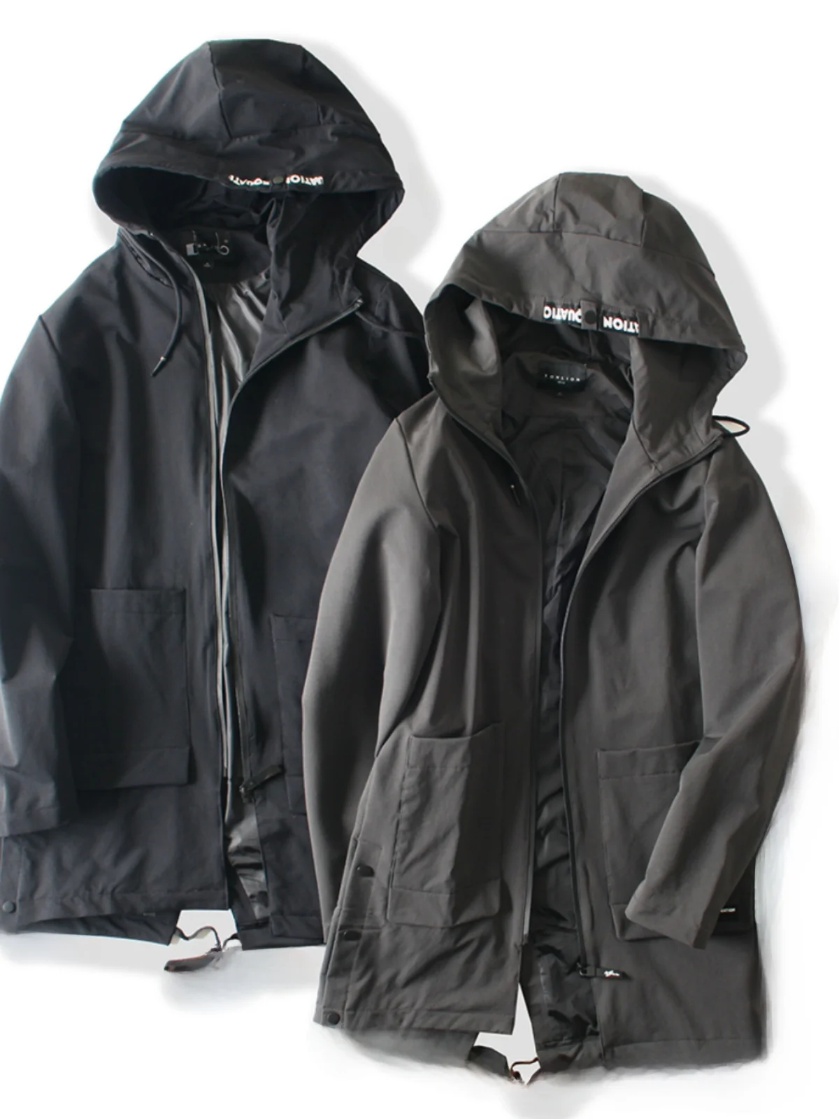 

Водонепроницаемая ветрозащитная мужская куртка с капюшоном на молнии, осенняя повседневная спортивная куртка, модная деловая повседневная куртка приталенного кроя