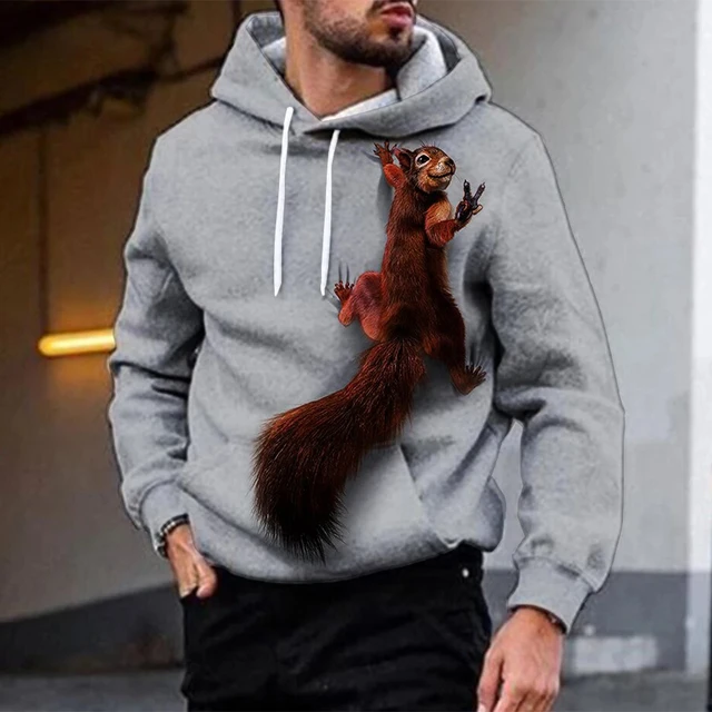 Funny Squirrel Graphic Hoodies Animal 3D Printed Men Women Fashion Streetwear Hoodie Pullovers Hooded Sweatshirts Kids Clothing