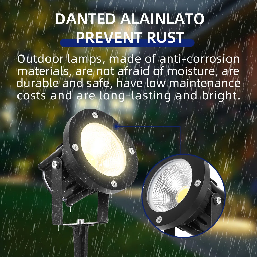 LED Outdoor Solar Spotlight Adjustable Solar Lawn Light IP65 Waterproof LED Lamp for Yard Garden Landscape Tree Decor Spotlight