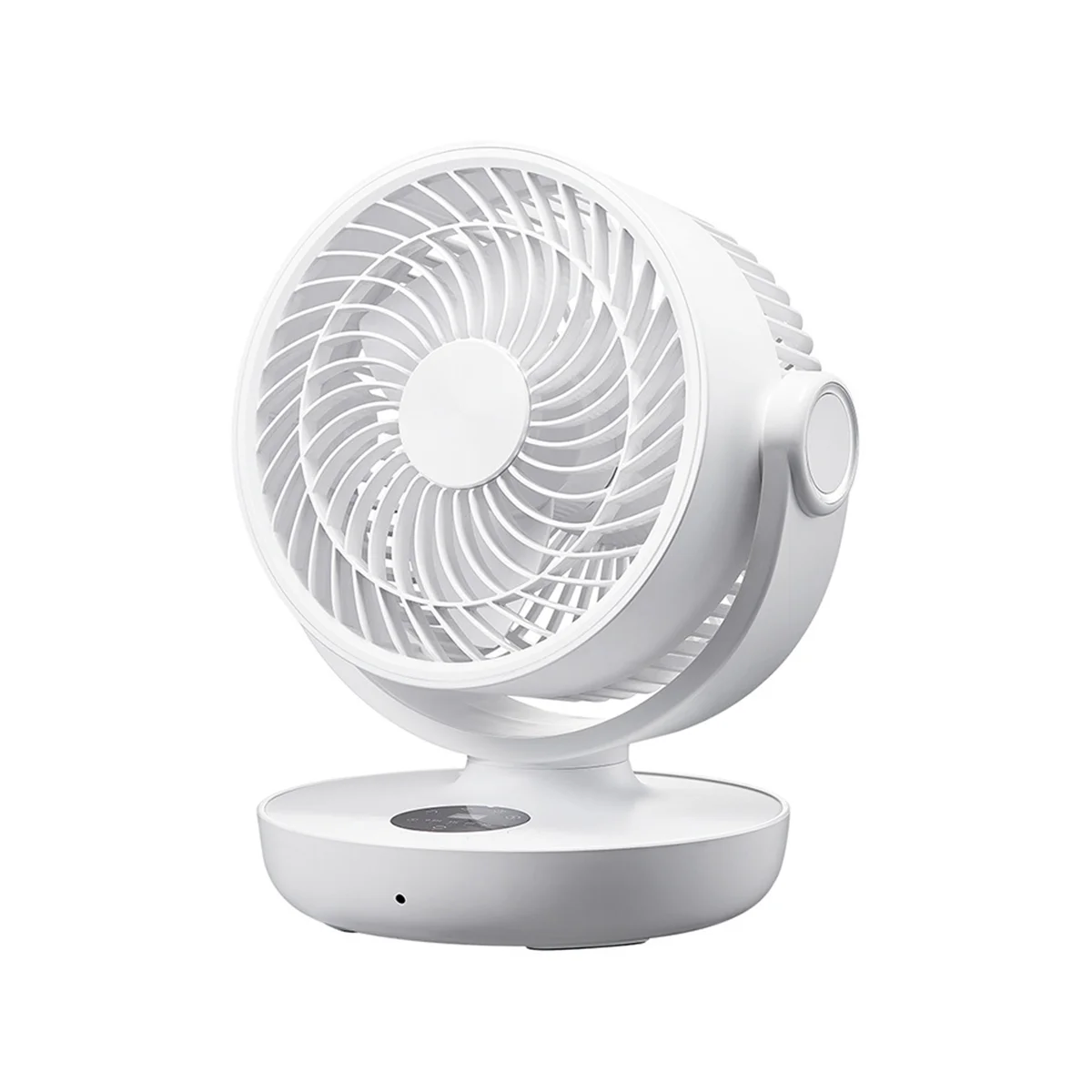 10000MAh Battery Air Circulation Fan Home Portable Shaking Head Fan Desktop USB Charging Remote Control Small Fan,White