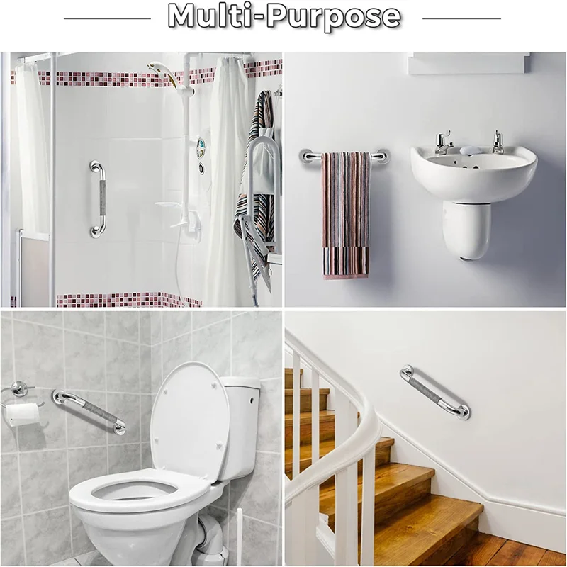 High Quality Stainless Steel Bathtub Toilet Handrail Shower Safety Support Handle Towel Rack Bathroom Safety Accessories