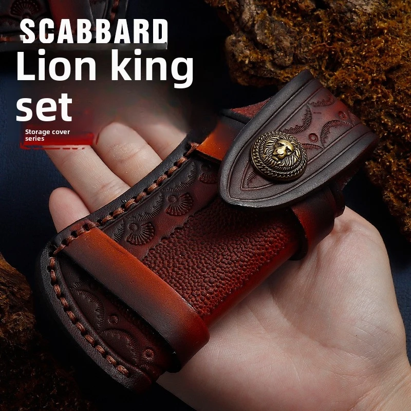 Carved Leather Cover, Top Layer Of Cowhide Folding Knife Case, Storage Knife Case, Outdoor Knife Rack, Knife Sheath, Knife Shell