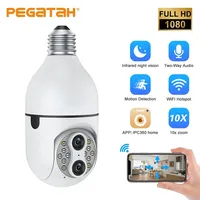 PEGATAH 2.8mm+12mm Dual Lens Wifi IP Camera Outdoor Waterproof Color Night Vision Auto Track P2P Video Surveillance PTZ Cameras