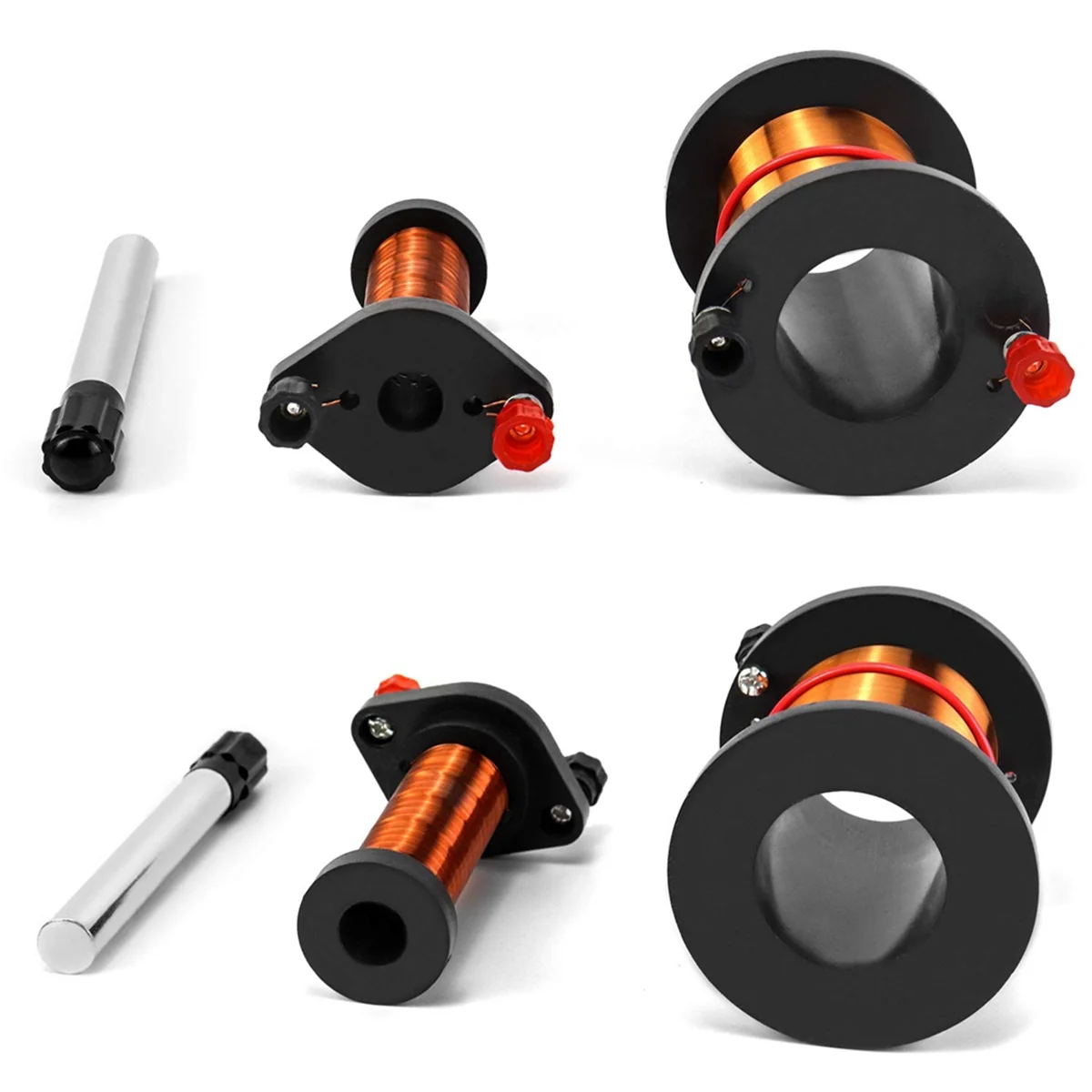 Demonstration Induction Coil with Primary Coil, Secondary Coil and Cylindrical Magnet for Physics Teaching