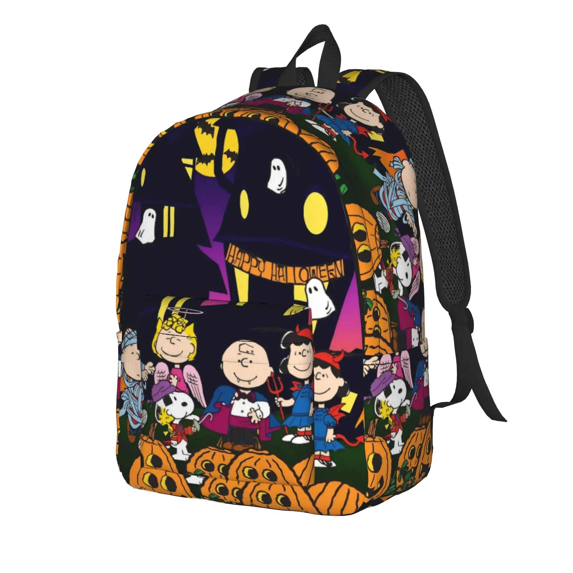Snoopys Halloween Pumpkin Backpack for Men Women Teenage High School Business Daypack  Laptop Shoulder Bag Durable