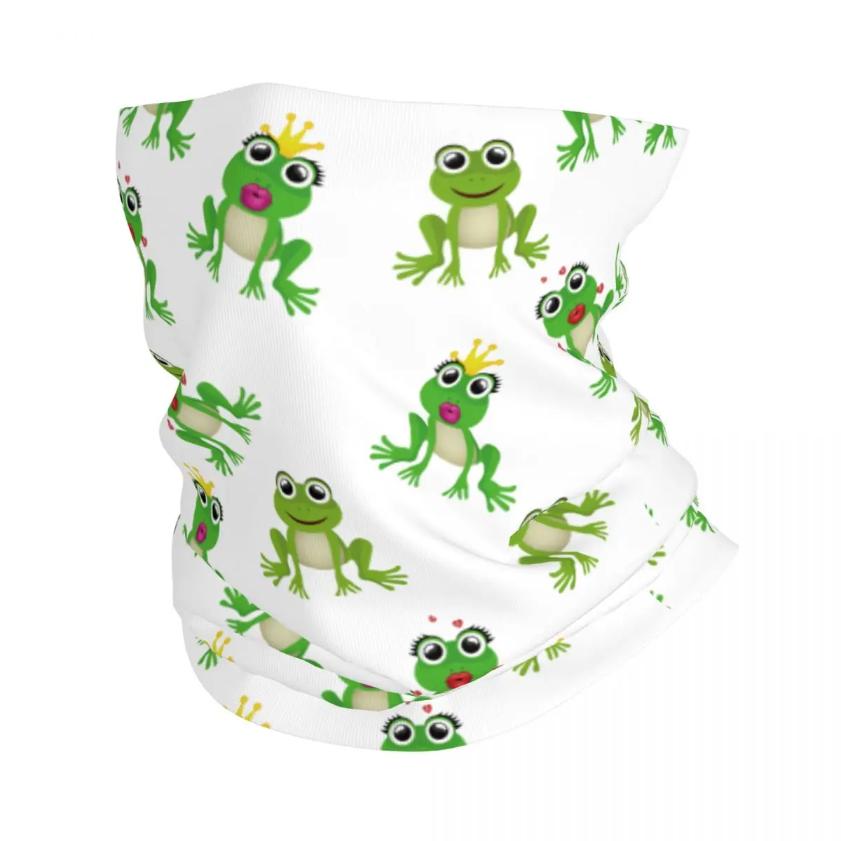 Animal Cute Green Frog Kawaii Bandana Neck Cover Printed Balaclavas Wrap Scarf Multifunctional Headwear Sports for Men Washable