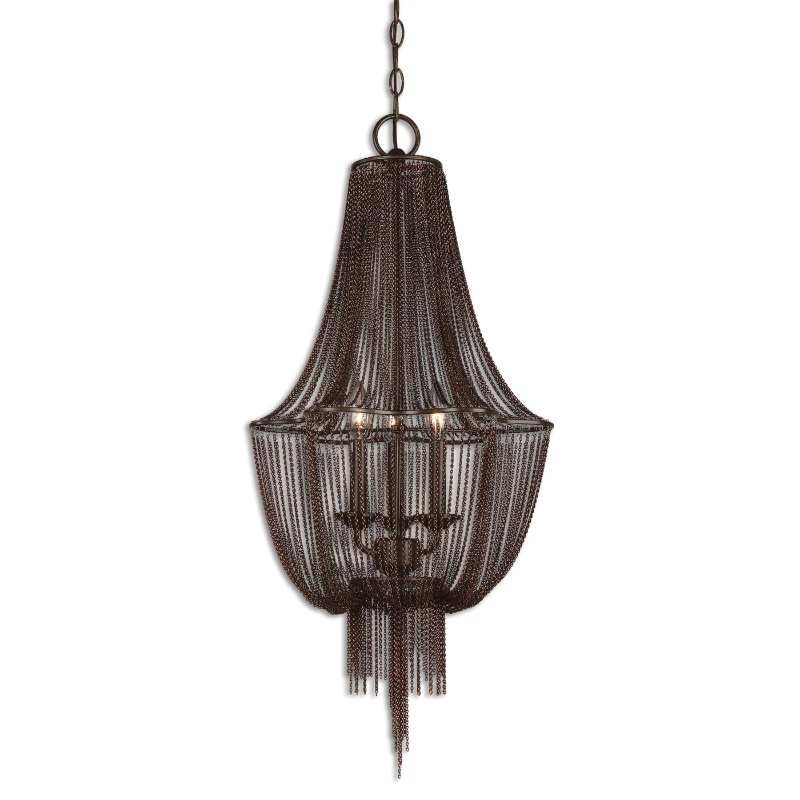 Lorenzo Mysterious Black Yarn Cage High Decorative Pendant Lamp Imported from Downtown Park, New York