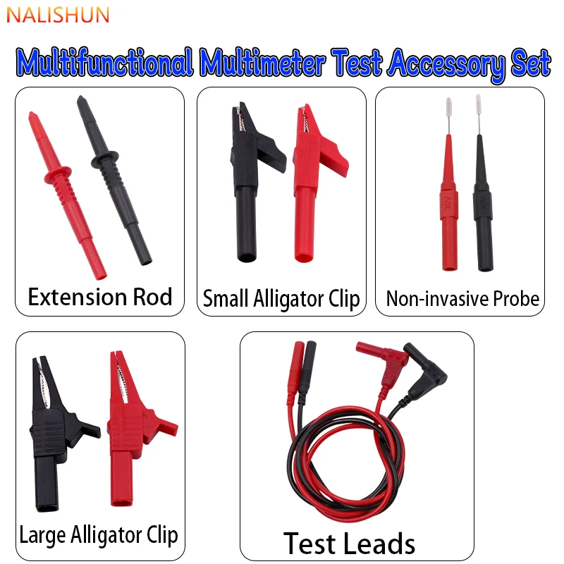 Multimeter Test Leads Kit Multi-functional 4mm banana plug ABS Digital Multi Meter Test Probes Clip Multimeter Test 30Vac-60Vac