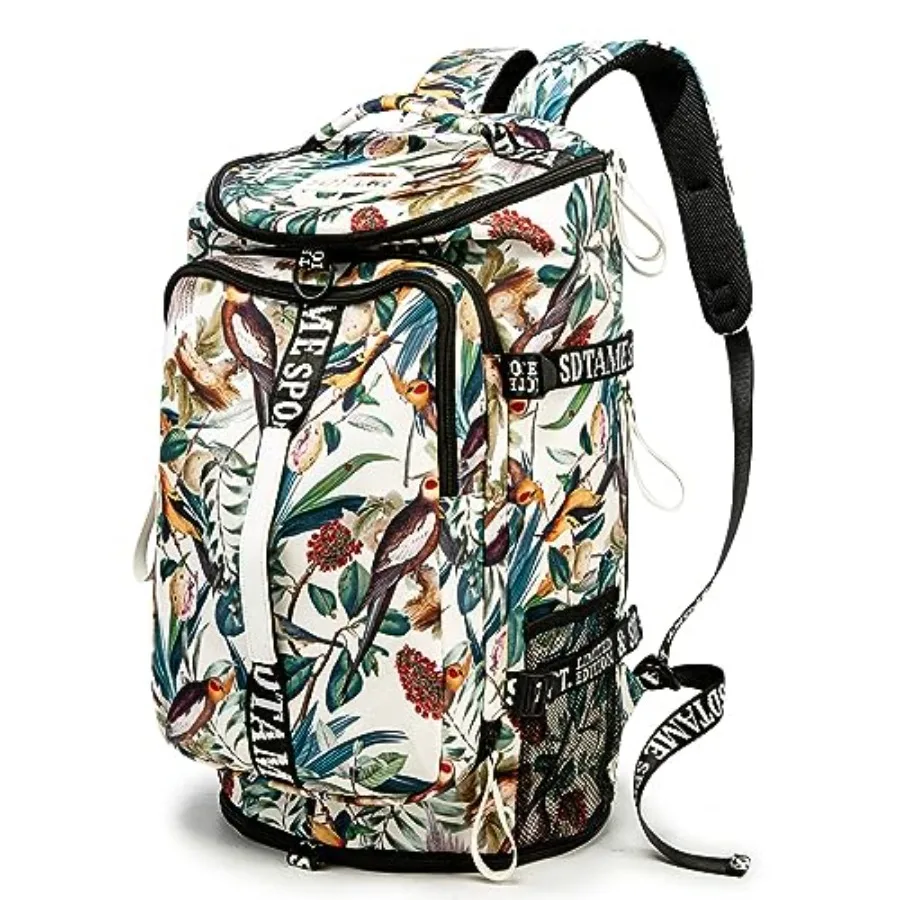 Gym Duffle Bag Backpack with Shoe Compartment, 4 ways Travel Backpack for Women and Men, Multi-Functional Weekender bag with Wa