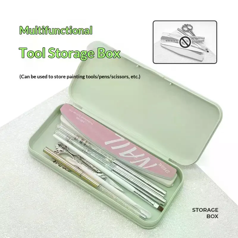 1Pcs Portable Manicure Cuticle Nipper Brush Organizer Case Nail Art Tool Storage Box Multifunctional Brush Travel Container