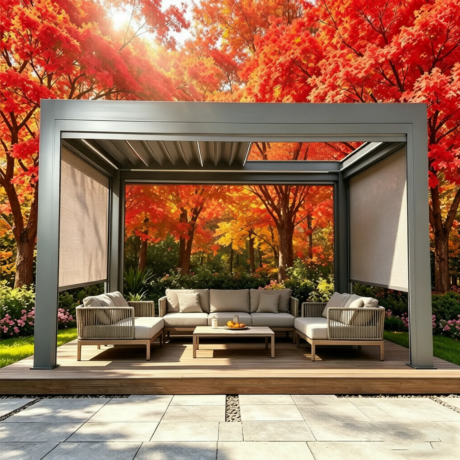 Retractable Gazebo Pergola, Heavy Duty Aluminum Electric, Waterproof Louvered Roof, Outdoor Patio Shade, Stable & Weatherproof