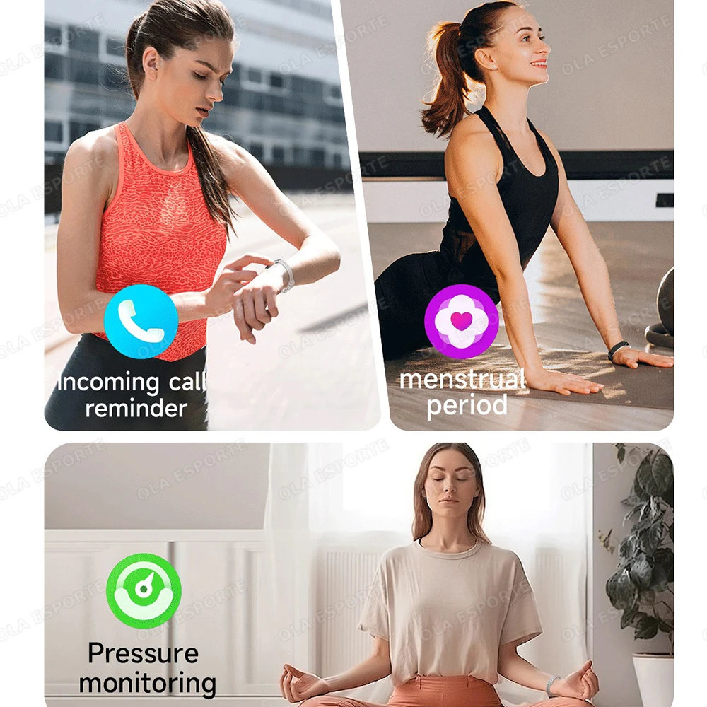 2026 New Smart Watch Pedometer Women Health Smart Bracelet Gesture Control Waterproof Heart Rate Sleep Monitor Smart Wristbands