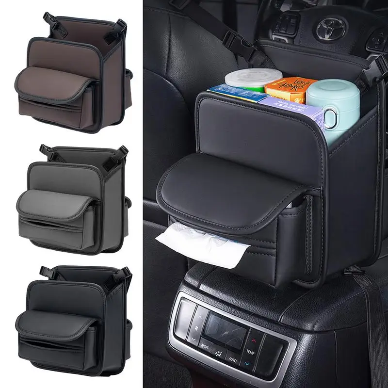 Car Purse Holder Between Seats Large Capacity Car Seat Storage Bag Car Organizers And Storage Portable Fixed Car Storage Box Car