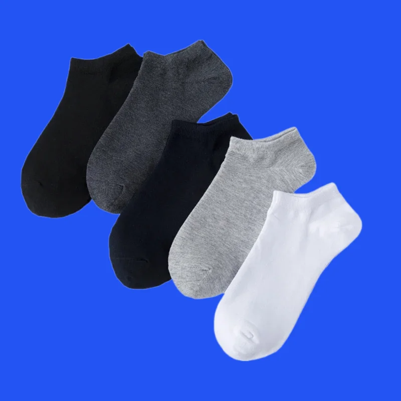 

5/10 Pairs 2024 New Men's Short Cotton Socks Black Business Casual Short Socks Deodorant Sweat-Absorbent Spring and Summer Socks