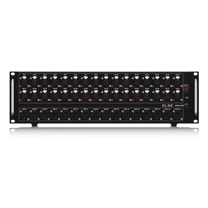 Stage box with 32 inputs and 16 outputs for stage music audio equipment for use with the M32 live digital mixer
