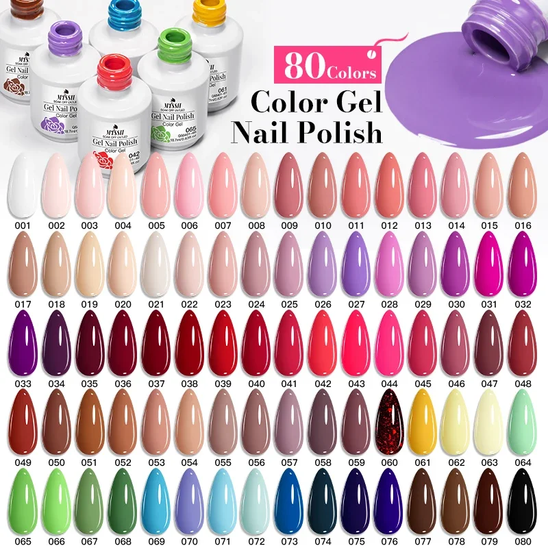 18,7 ml Gel-Nagellack mit großer Kapazität, 80 Farben, HEMA- und TPO-frei, semi-permanenter, ablösbarer UV-Gel-Lack, Maniküre, DIY-Nagelzubehör
