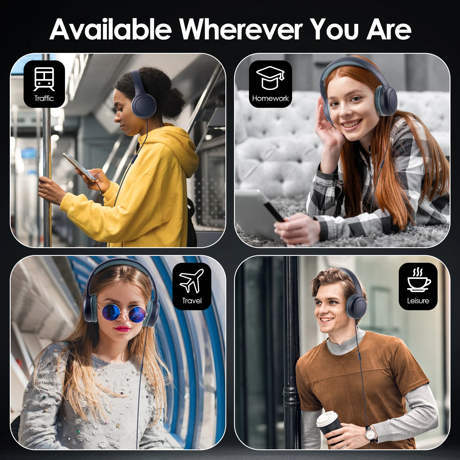 Siindoo หูฟังแบบมีสายพร้อมไมโครโฟนพร้อมสายไนลอนปลอด Kusut 1.45 ม. ปลั๊ก Type C หูฟังแบบมีสายแบบพกพาแบบพับได้สีน้ําเงิน