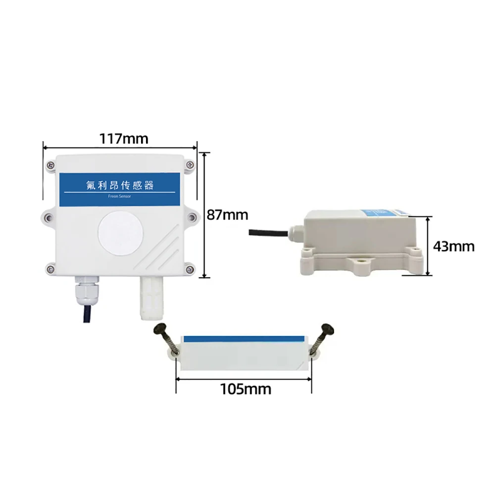 0-1000 PPM Freon Sensor, High-Precision Gas RS485 Detection, Monitoring, and Leak Alarm for Air Conditioning and Refrigeration