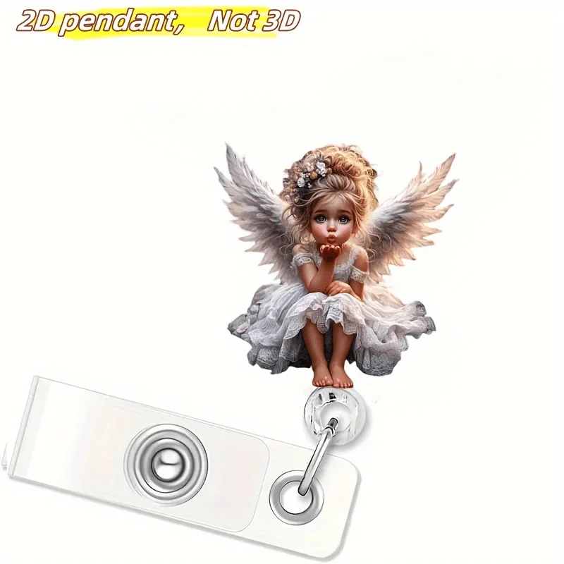 حامل شارة فتاة الملاك الأكريليك. التمرير بطاقة الهوية القابلة للسحب لطلاب المطبات والممرضات.