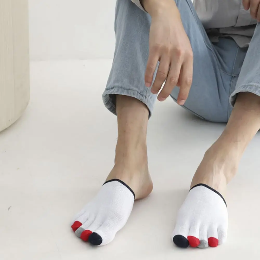 Sweat Absorbing Women Anti-abrasion Men Invisible Socks Cotton Men Socks Half Foot Socks Five-Finger Socks Split Toe Socks