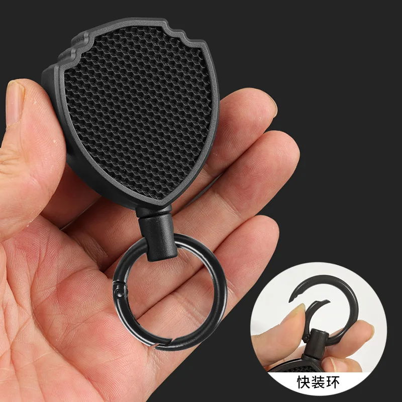 Retractable Easy-to-pull Buckle Rope Elastic Keychain Outdoor Sporty Keychain Key Ring Anti Lost Yoyo Ski Pass ID Card