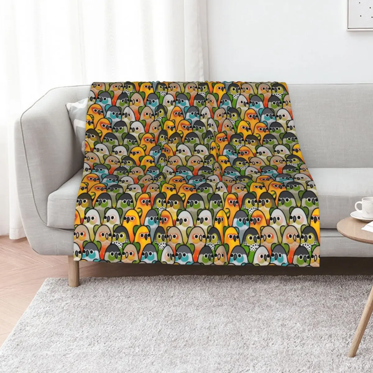 

Too Many Birds! - Conure Squad Throw Blanket Plaid Beach Moving Sofa Throw Blankets