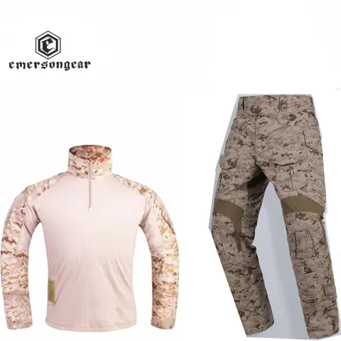 New E3 Combat Uniform Hunting Military Army MC Shirt Tactical Pants with Knee Pads AOR1 Desert EMERSON Hunting Party