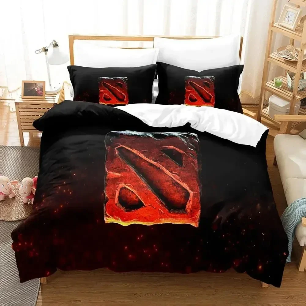 Game Dota Logo Bedding Set Duvet Cover Bed Set Quilt Cover Pillowcase Comforter king Queen Size Boys Adult Bedding Set