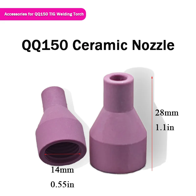 QQ150 TIG Welding Torch Accessories （Short Back Cap,Long Back Cap,QQ150 Gun Nozzle,Washer,TIG Collet Body,Alumina Nozzle)