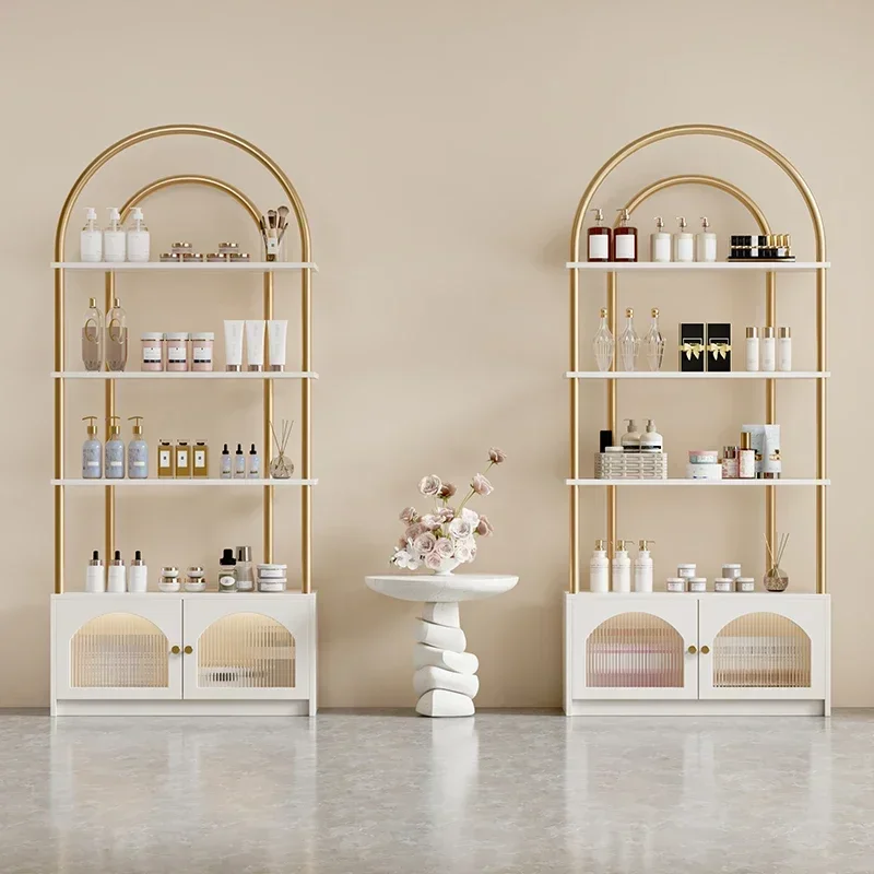 Cosmetics Display Cabinet Beauty Salon Cabinet Display Product Sample Glass Shelf Multi-layer Jewelry Skin Care Shelf