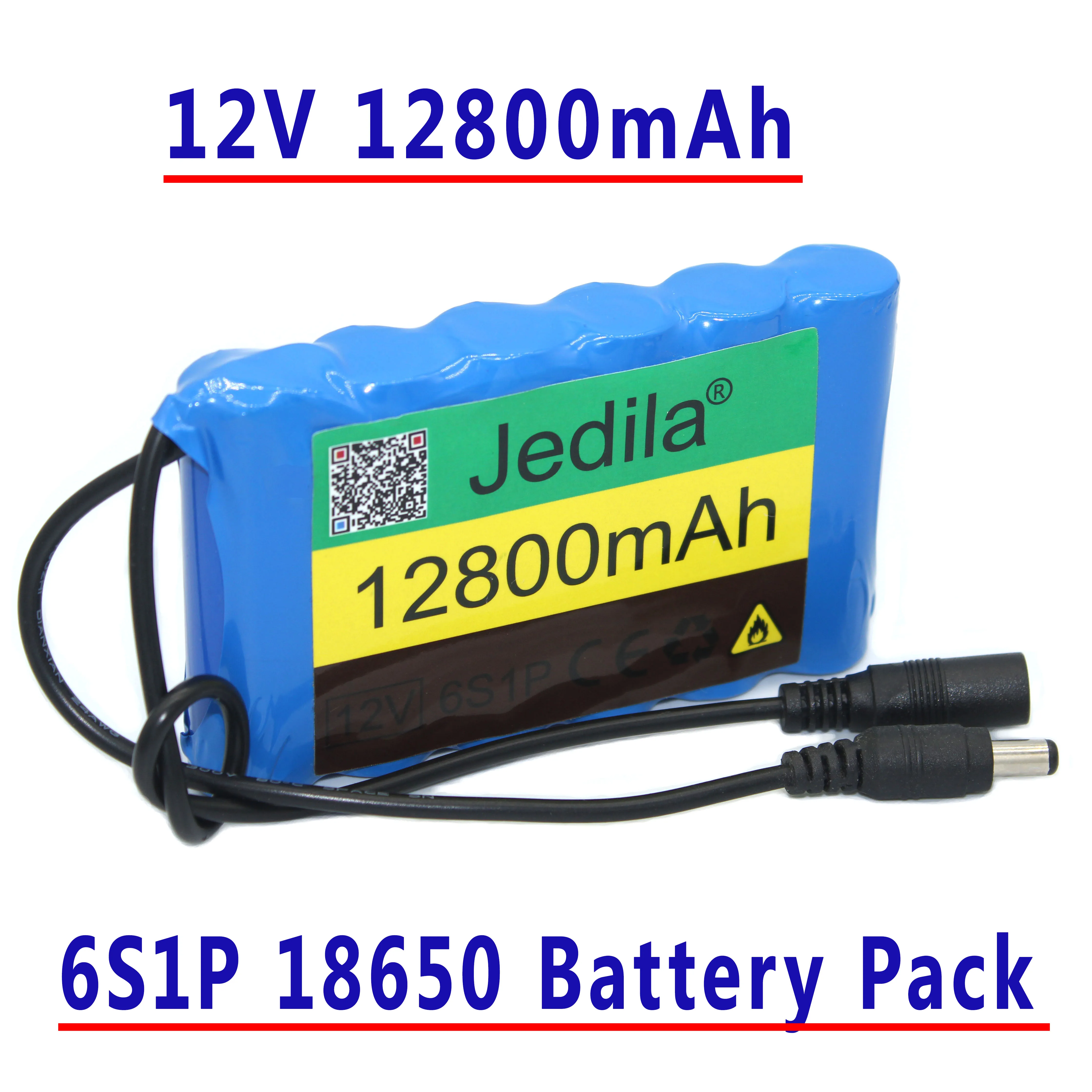 100%New.12V 12800mah Battery Rechargeable Lithium Lon Battery Pack Capacity DC 12.6v 12.8Ah CCTV Cam Monitor