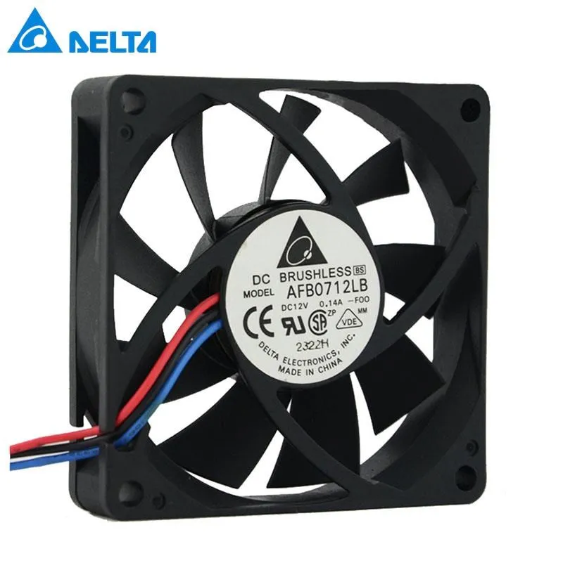 

AFB0712LB DC12V 0.14A 70mm 70x70x15mm 3-wire Server Cooling Fan Square cooling Fan for delta