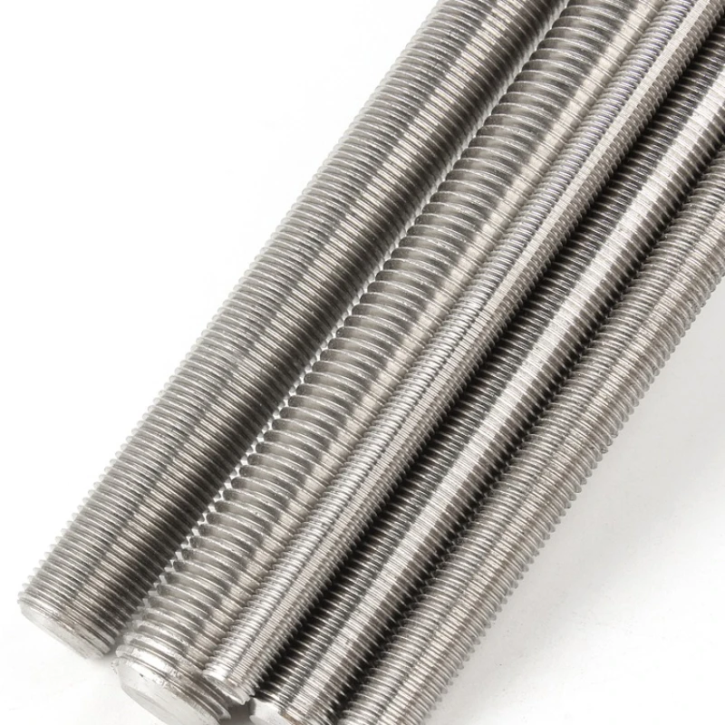Acciaio inossidabile 304 Filettatura completa Filettatura fine Aste Viti Asta Filettatura completamente metrica Aste Vite barra albero M6 ~ M20 L = 250 m