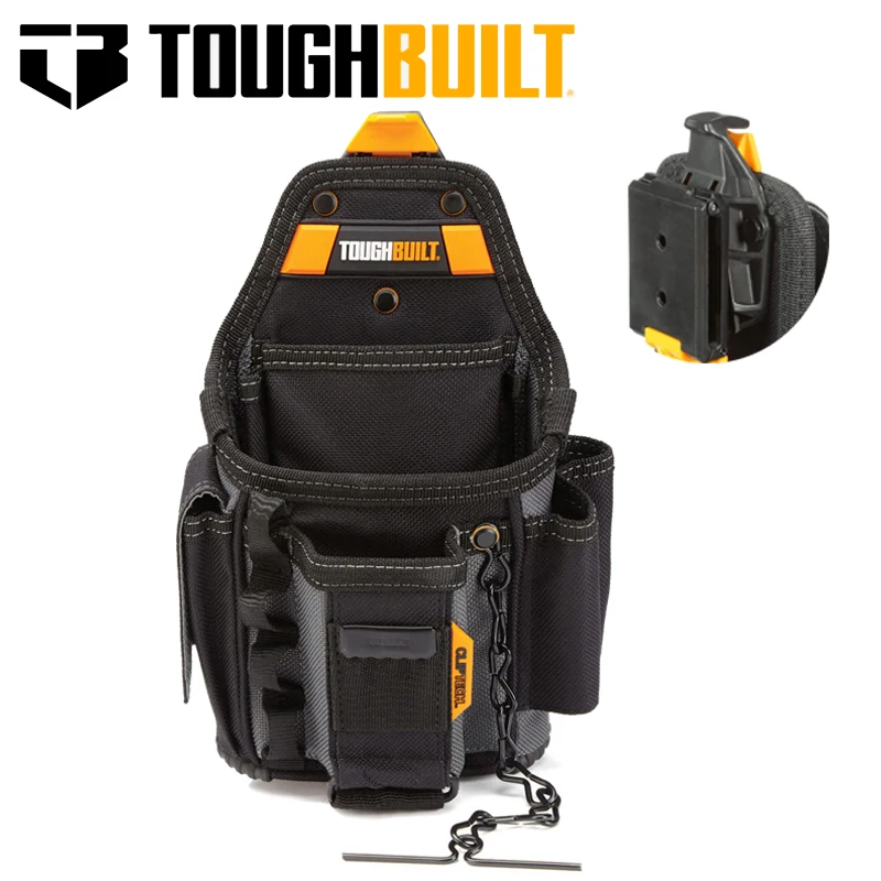 TOUGHBUILT TB-CT-34 Small Electrician Pouch Rugged 6-Layer Construction Durable Adjustable 13 Pockets Storage ToolBag