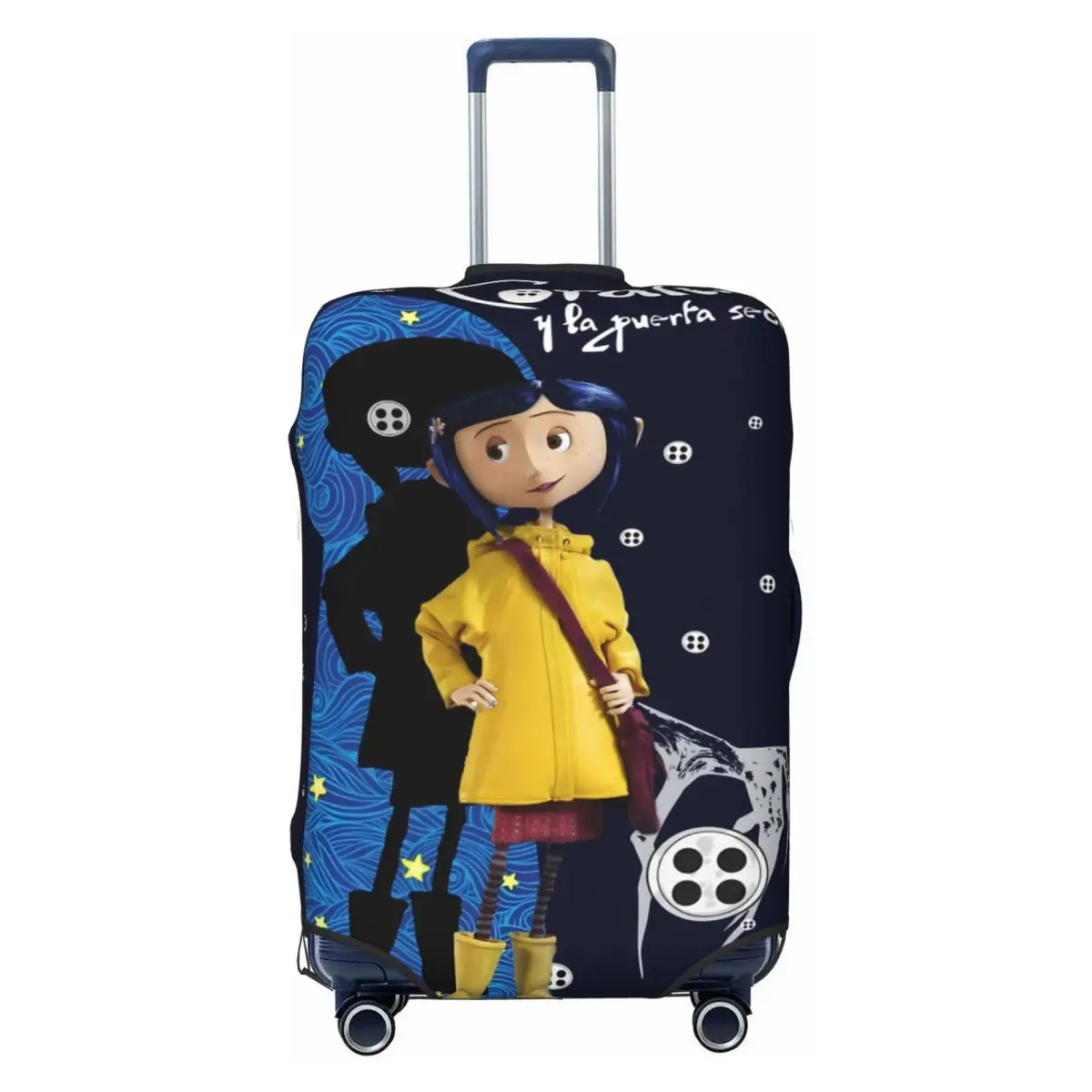 

Модный чехол для багажа Coraline Twitchy Witchy Girl на заказ, пыленепроницаемый чехол для чемодана для путешествий на Хэллоуин, страшный фильм