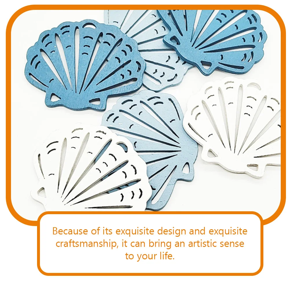 

12pcs Scallop Wall Decor Wooden Nautical Home Art For Mall Beach Ocean Theme Room Surf Bathroom Hawaii Gift