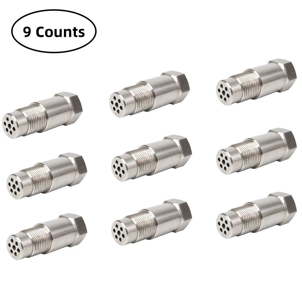 

9 шт. датчиков кислорода с мини-катализатором, адаптер-фильтр для датчика кислорода из нержавеющей стали, универсальный разъем для датчика O2 M18x1.5