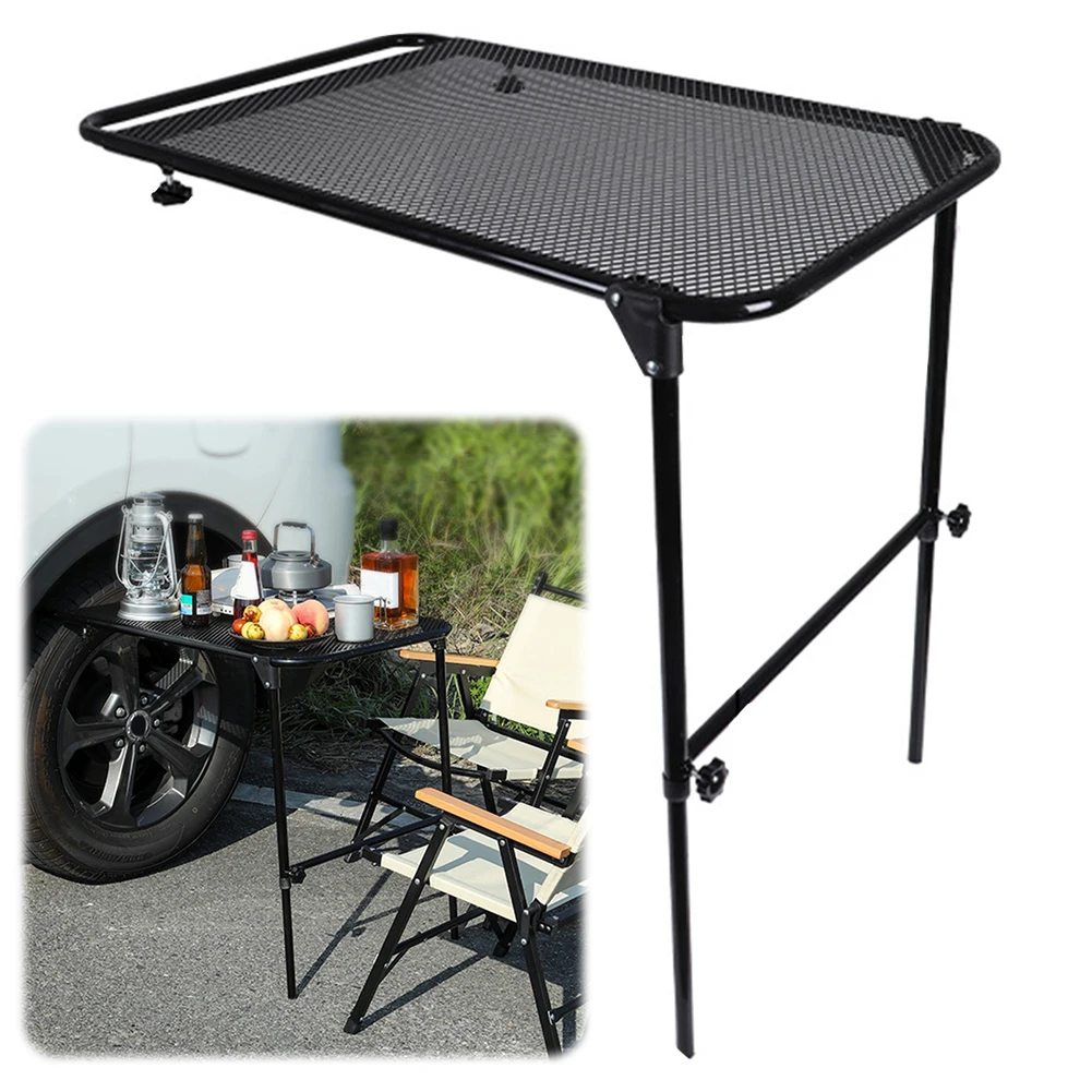

Outdoor Folding Table Waterproof Portable Vehicle Wheel Table Car Folding Elevating Storage Rack Table for Outdoor Cooking BBQ
